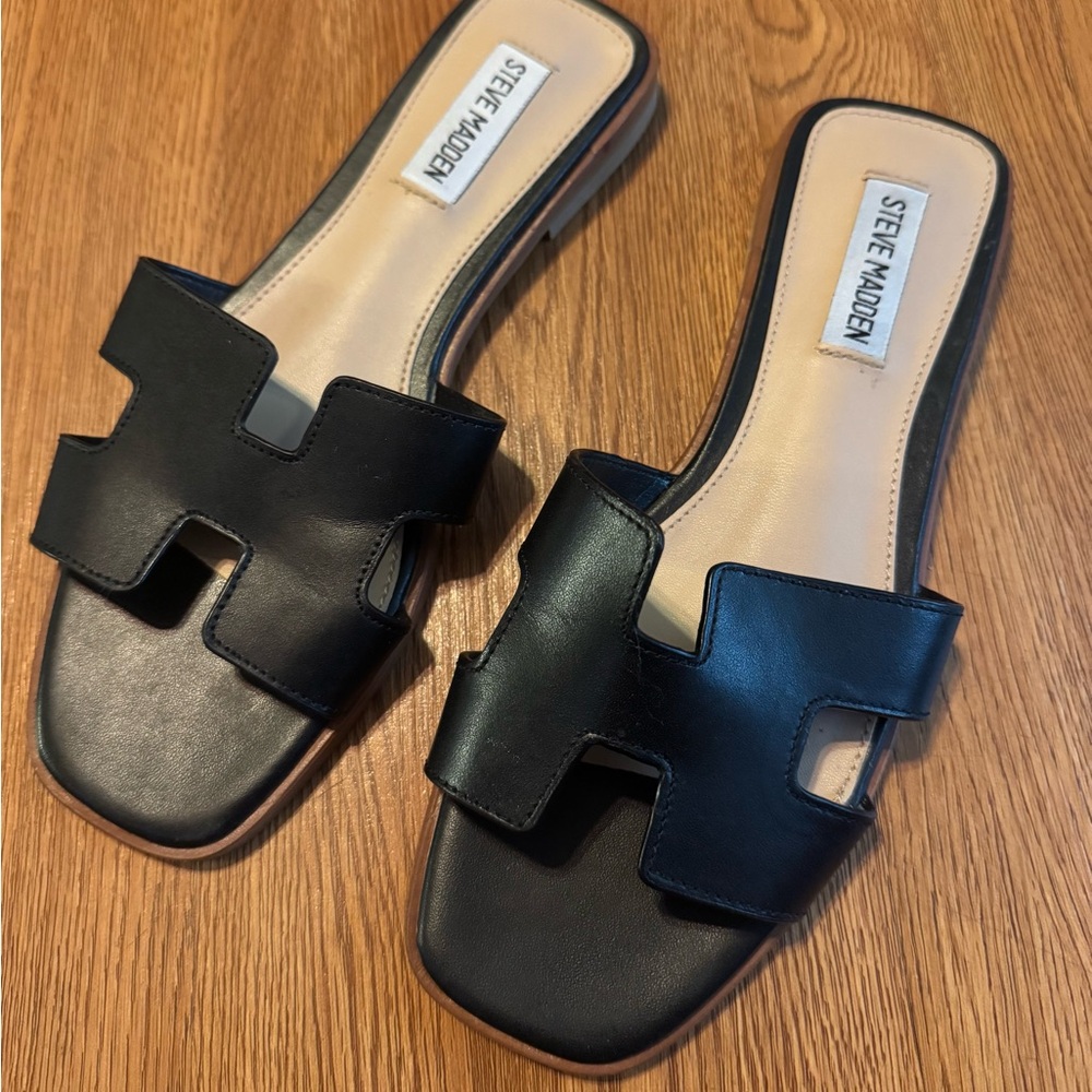 Steve Madden Black Women's Slide Sandals